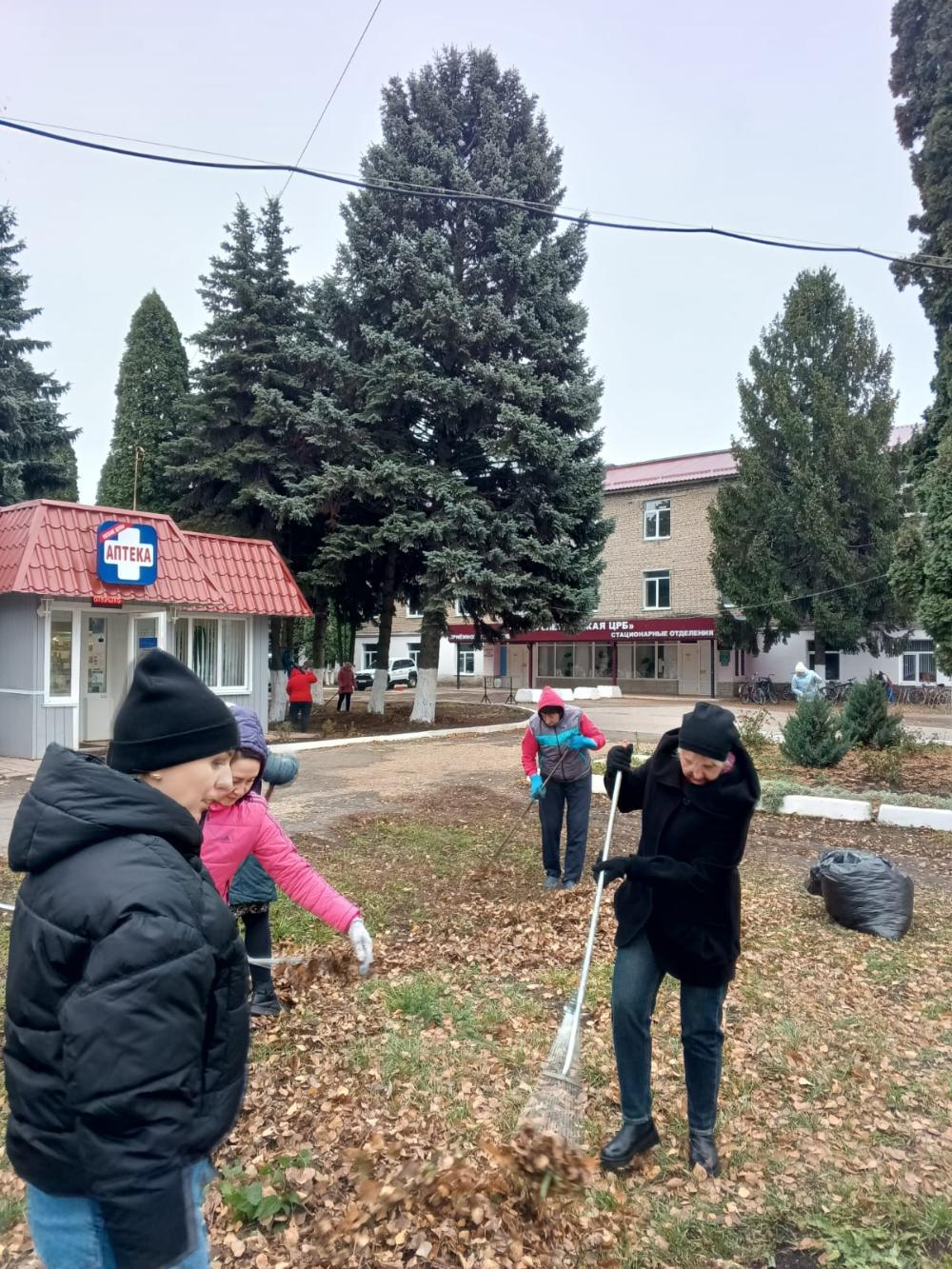 13 ноября сотрудники ТОГБУЗ "Петровская ЦРБ" вышли на субботник по уборке территории